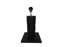 Tafellamp Nature Rond - Zwart - Teak - 25x25x50 Cm