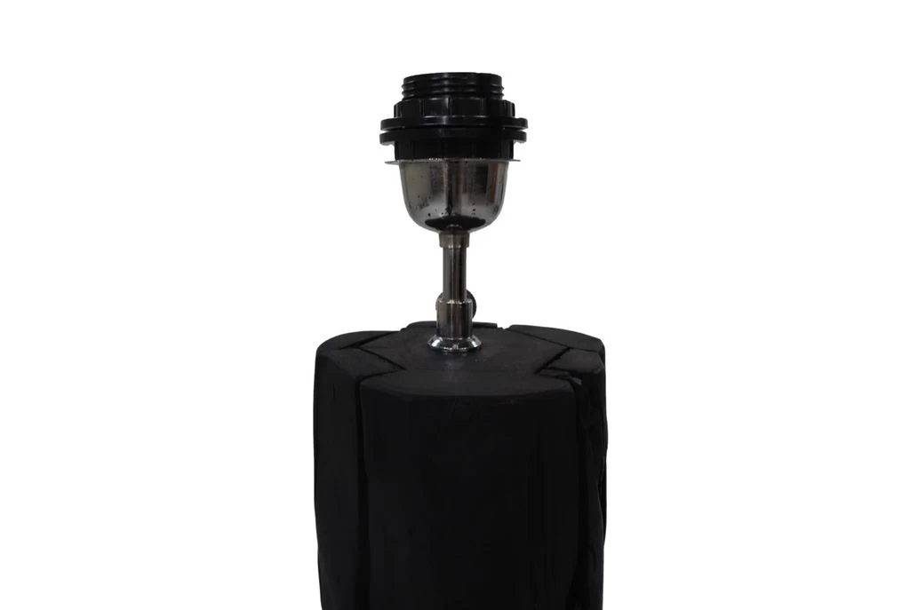 Tafellamp Nature Rond - Zwart - Teak - 25x25x50 Cm 6 Tafellamp Nature Rond - Zwart - Teak - 25x25x50 Cm - Afbeelding 4