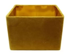 Vierkante Lampenkap - Mosterdgeel/goud - Velvet - 30x30x20 Cm