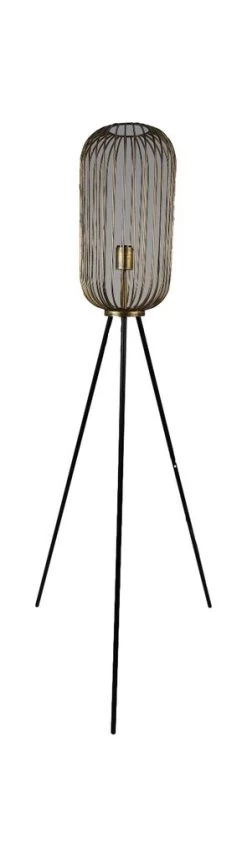 Vloerlamp - Goud/zwart - Metaal - ø40x150 Cm
