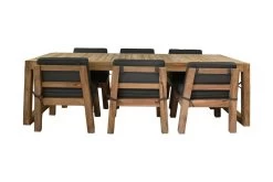 Tuinset New Aruba - Naturel/grijs - Teak - 260x100x76 Cm