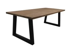 Tuintafel Large - Naturel/zwart - Teak/metaal - 260x100x77 Cm -Woonmeubelwinkel de kisten koning 108612 2