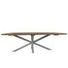 Tuintafel Ovaal Danish - Naturel/wit - Oud Teakhout/metaal - 220x110x78 Cm -Woonmeubelwinkel de kisten koning 108613 1