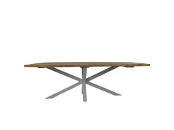 Tuintafel Ovaal Danish - Naturel/wit - Oud Teakhout/metaal - 220x110x78 Cm