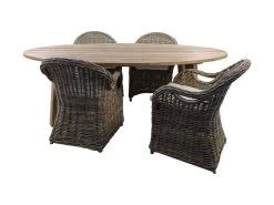 Tuintafel Ovaal - Naturel - Teakhout - 220x110x75 Cm -Woonmeubelwinkel de kisten koning 108620 3