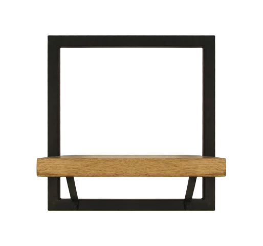 Wandplank Levels - Mangohout/ijzer - 32x32 Cm 3 Wandplank Levels - Mangohout/ijzer - 32x32 Cm