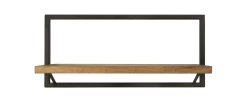 Wandplank Levels - Mangohout/ijzer - 70x32 Cm