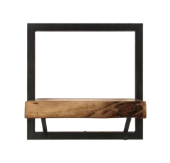 Wandplank Levels Live Edge - Acacia/ijzer - 32x32 Cm