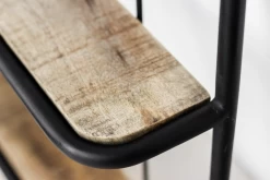 Wandplank - 2 Planken - Zwart/naturel - Mangohout/ijzer - 50x50x12 Cm -Woonmeubelwinkel de kisten koning 108711 4