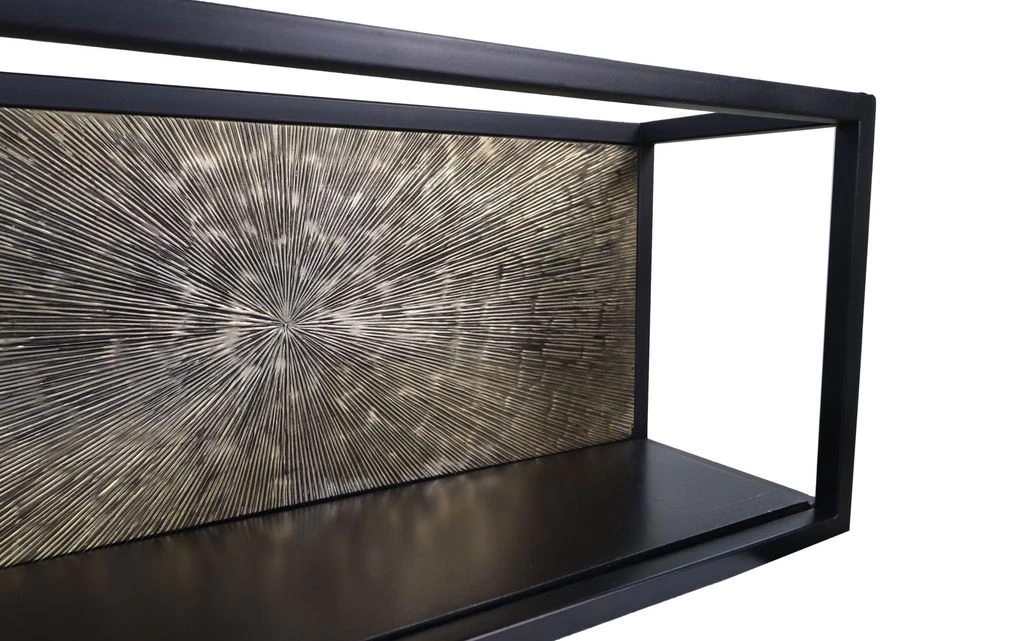 Wandbox Fletcher - Goud/zwart - Ijzer/Aluminium/Mangohout - 55x18x25 Cm 5 Wandbox Fletcher - Goud/zwart - Ijzer/Aluminium/Mangohout - 55x18x25 Cm - Afbeelding 3