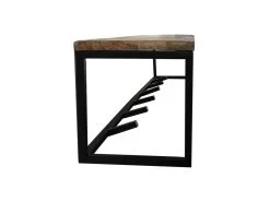 Kapstok - Naturel/zwart - Mangohout/ijzer - 100x22x22 Cm -Woonmeubelwinkel de kisten koning 108714 3