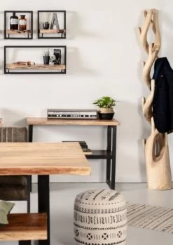 Wandplanken Levels Live Edge - Naturel/zwart - Acacia/ijzer - 70x22x70 Cm -Woonmeubelwinkel de kisten koning 108715 3