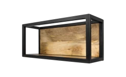 Wandbox Levels - Mangohout/ijzer - 55x25 Cm -Woonmeubelwinkel de kisten koning 108723 3