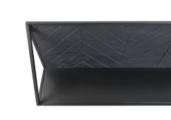 Wandplank Verona - Zwart - Mangohout/metaal - 75x20x30 Cm -Woonmeubelwinkel de kisten koning 108733 3