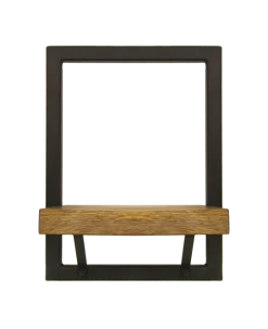 Wandplank Levels - Mangohout/ijzer - 25x32 Cm