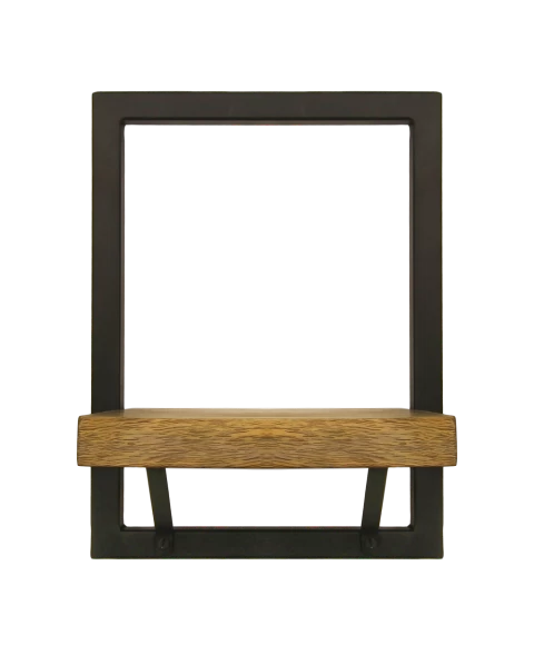 Wandplank Levels - Mangohout/ijzer - 25x32 Cm 3 Wandplank Levels - Mangohout/ijzer - 25x32 Cm