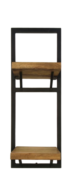 Wandplank Levels - Mangohout/ijzer - 25x70 Cm