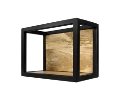 Wandbox Levels - Mangohout/ijzer - 35x25 Cm 9 Wandbox Levels - Mangohout/ijzer - 35x25 Cm -Woonmeubelwinkel de kisten koning 108775 3
