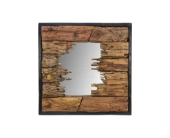 Wandspiegel - Teak - 60x60 Cm