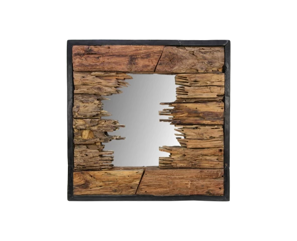 Wandspiegel - Teak - 60x60 Cm 3 Wandspiegel - Teak - 60x60 Cm