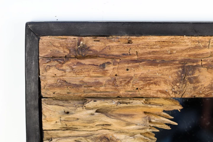 Wandspiegel - Teak - 60x60 Cm 5 Wandspiegel - Teak - 60x60 Cm - Afbeelding 3