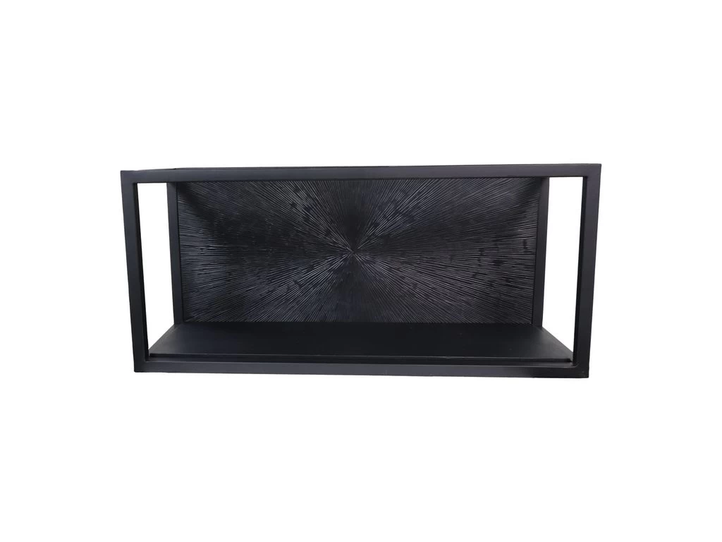 Wandbox Fletcher - Zwart - Ijzer/Aluminium/Mangohout - 55x18x25 Cm 3 Wandbox Fletcher - Zwart - Ijzer/Aluminium/Mangohout - 55x18x25 Cm