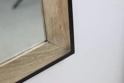 Wandspiegel Vierkant - Naturel/zwart - Teakhout - 70x70x5 Cm -Woonmeubelwinkel de kisten koning 108791 3