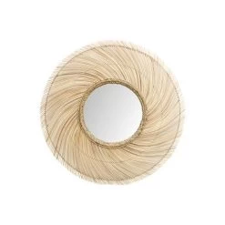 Wandspiegel - Naturel - Bamboe - ΓΈ90 Cm