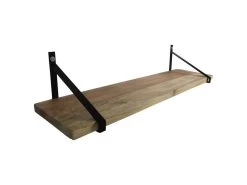 Wandplank - Naturel/zwart- Mangohout/ijzer - 100x25x20 Cm -Woonmeubelwinkel de kisten koning 108809 3