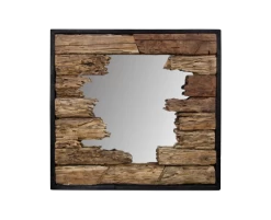 Wandspiegel - Teak - 80x80 Cm