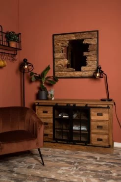 Wandspiegel - Teak - 80x80 Cm -Woonmeubelwinkel de kisten koning 108812 5