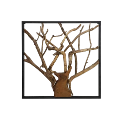 Wanddecoratie - Metaal/teak