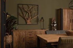 Wanddecoratie - Metaal/teak -Woonmeubelwinkel de kisten koning 108813 5