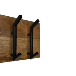 Kapstok 4 Haken - Naturel - Mangohout/metaal - 60x25x3 Cm -Woonmeubelwinkel de kisten koning 108817 3