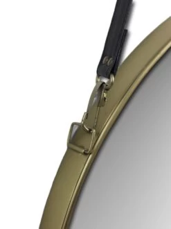 Ronde Wandspiegel Met Riem - Antique Gold/zwart - ø60 Cm -Woonmeubelwinkel de kisten koning 108839 3