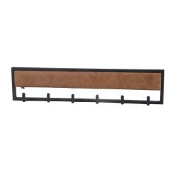 Wandkapstok Coaty Metaal Met Velvet Of Lederlook - Cognac, 80cm