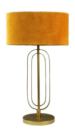 Lampenkap Ovaal - Bruin/goud - Velvet - 38x19x19 Cm -Woonmeubelwinkel de kisten koning lampenkap ovaal 38x19x19 bruin goud velvet 4