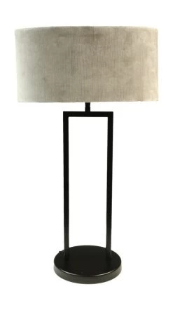 Lampenkap Ovaal - Lichtgrijs - Velvet - 38x19x19 Cm -Woonmeubelwinkel de kisten koning lampenkap ovaal 38x19x19 lichtgrijs velvet 4