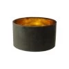 Ronde Lampenkap - Zwart/goud - Velvet - 25x25x18 Cm -Woonmeubelwinkel de kisten koning ronde lampenkap 25x25x18 zwart goud velvet 1