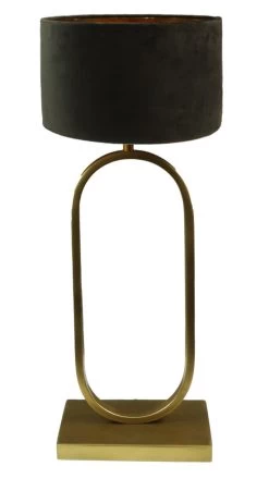 Ronde Lampenkap - Zwart/goud - Velvet - 25x25x18 Cm -Woonmeubelwinkel de kisten koning ronde lampenkap 25x25x18 zwart goud velvet 3