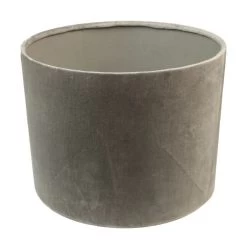 Ronde Lampenkap - Lichtgrijs - Velvet - 32x32x24 Cm