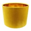 Ronde Lampenkap - Mosterdgeel/goud - Velvet - 32x32x24 Cm