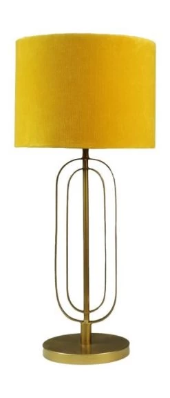 Ronde Lampenkap - Mosterdgeel/goud - Velvet - 32x32x24 Cm -Woonmeubelwinkel de kisten koning ronde lampenkap 32x32x24 mosterdgeel goud velvet 4