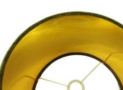 Ronde Lampenkap - Olijfgroen/goud - Velvet - 32x32x24 Cm -Woonmeubelwinkel de kisten koning ronde lampenkap 32x32x24 olijfgroen goud velvet 3