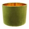Ronde Lampenkap - Olijfgroen/goud - Velvet - 42x42x32 Cm -Woonmeubelwinkel de kisten koning ronde lampenkap 42x42x32 olijfgroen goud velvet 1