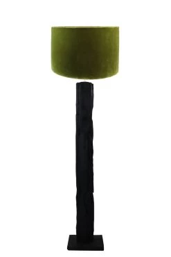 Ronde Lampenkap - Olijfgroen/goud - Velvet - 42x42x32 Cm -Woonmeubelwinkel de kisten koning ronde lampenkap 42x42x32 olijfgroen goud velvet 4