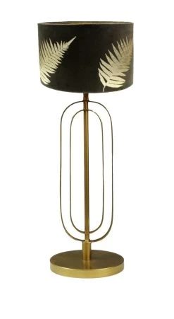 Ronde Lampenkap Met Print - Zwart/goud - Velvet - 25x25x18 Cm -Woonmeubelwinkel de kisten koning ronde lampenkap met print 25x25x18 zwart goud velvet 3