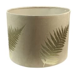 Ronde Lampenkap Met Print - Warmgrijs/goud - Velvet - 42x42x32 Cm