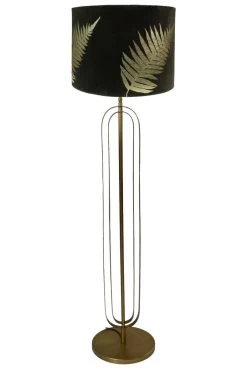 Ronde Lampenkap Met Print - Zwart/goud - Velvet - 42x42x32 Cm -Woonmeubelwinkel de kisten koning ronde lampenkap met print 42x42x32 zwart goud velvet 4