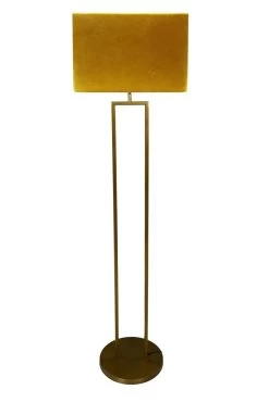 Vloerlamp - Goud - Metaal - 30x30x150 Cm -Woonmeubelwinkel de kisten koning vloerlamp 30x30x150 goud metaal 5
